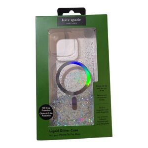 N7-O Kate Spade Liquid Glitter Case w Magsafe  iPhone 16 Pro Max Opal Iridescent